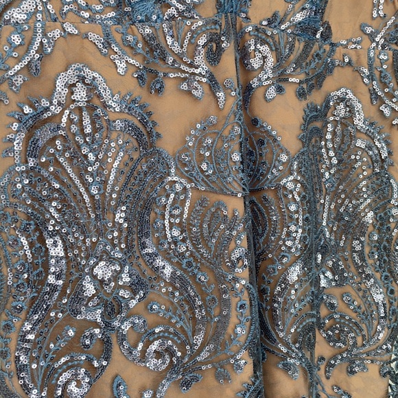 NWT Free People Sundown Blue Nude Sequin Mini Dress - Picture 8 of 12